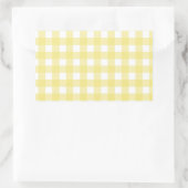 Bleek gele en witte gingham rechthoekige sticker (Tas)