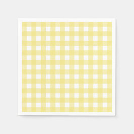 Bleek gele en witte gingham servet