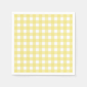 Bleek gele en witte gingham servet