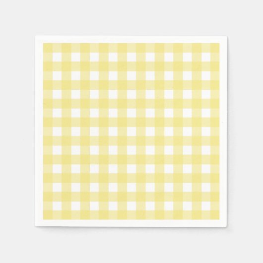 Bleek gele en witte gingham servet (Voorkant)
