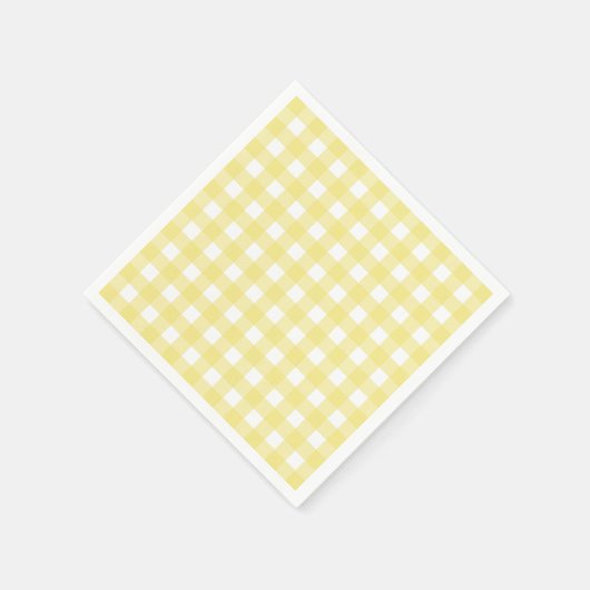 Bleek gele en witte gingham servet (Hoek)
