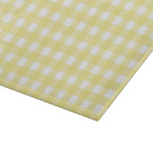 Bleek gele en witte gingham snijplank (Hoek)