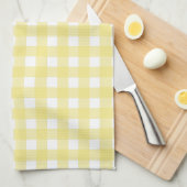 Bleek gele en witte gingham theedoek (Quarter Fold)