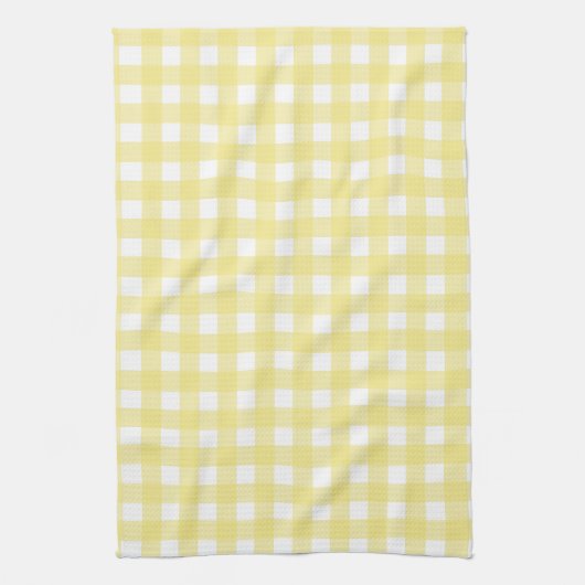 Bleek gele en witte gingham theedoek (Verticaal)