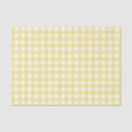 Bleek gele en witte gingham tissuepapier