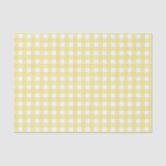 Bleek gele en witte gingham tissuepapier