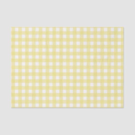 Bleek gele en witte gingham tissuepapier (Voorkant)