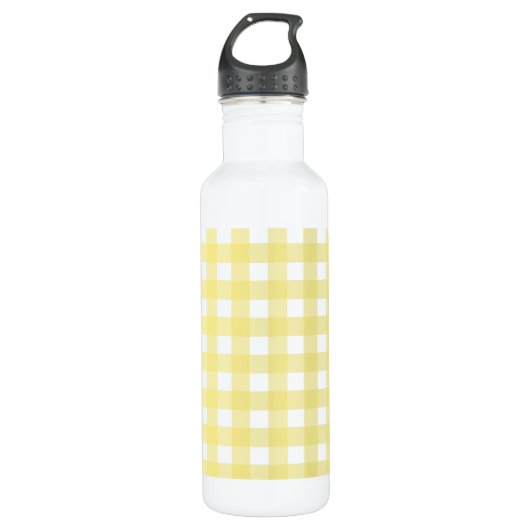 Bleek gele en witte gingham waterfles  (Voorkant)