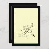Bleek gele kalligrafie Lotus Blossom Kaart (Voorkant / Achterkant)