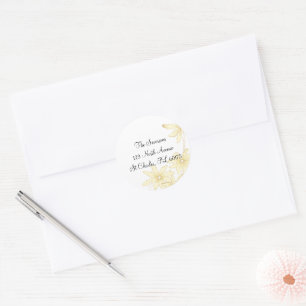 Bleek gele madeliefjes retouradres ronde Stickers