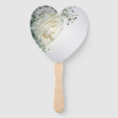 Bleek gele rozenhoek Heart-Shaped Hand Fan Handwaaier (Achterkant)