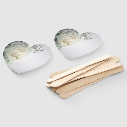 Bleek gele rozenhoek Heart-Shaped Hand Fan Handwaaier (Niet-gemonteerd)