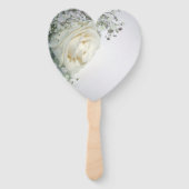 Bleek gele rozenhoek Heart-Shaped Hand Fan Handwaaier (Voorkant)