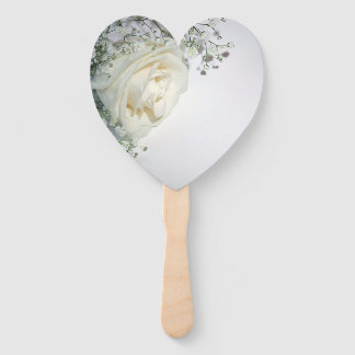 Bleek gele rozenhoek Heart-Shaped Hand Fan Handwaaier