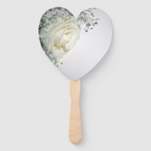 Bleek gele rozenhoek Heart-Shaped Hand Fan Handwaaier (Voorkant)