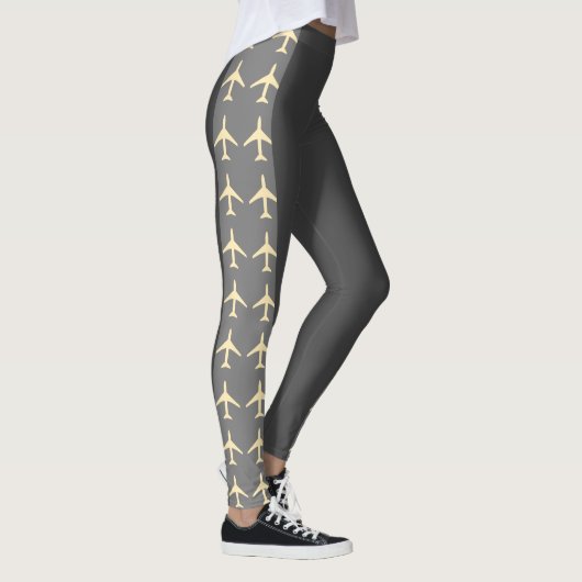 Bleek gele vliegtuigen van het vliegtuig leggings (Rechts)