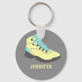 Bleek gele wandelaarbeweging - Aangepast grijs Sleutelhanger