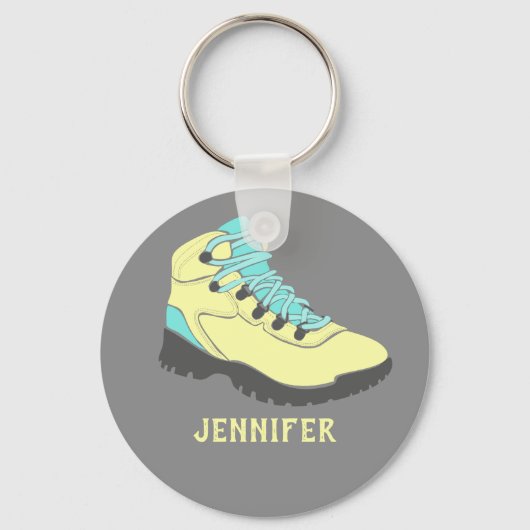 Bleek gele wandelaarbeweging - Aangepast grijs Sleutelhanger (Voorkant)