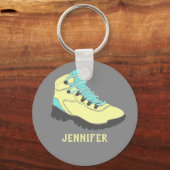 Bleek gele wandelaarbeweging - Aangepast grijs Sleutelhanger (Voorkant)