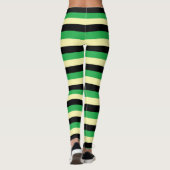 Bleek gele, zwarte en groene strepen leggings (Achterkant)