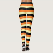 Bleek gele, zwarte en Oranje strepen Leggings (Achterkant)