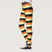 Bleek gele, zwarte en Oranje strepen Leggings (Links)