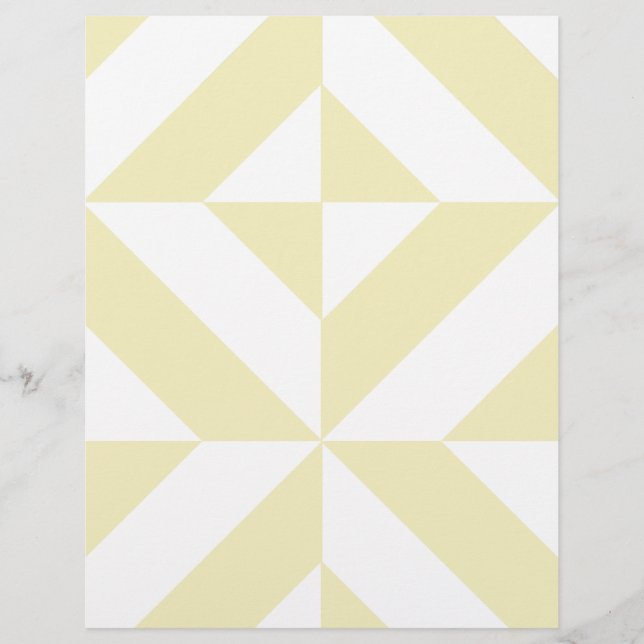 Bleek Gold Geometric Deco Scrapbook Paper (Voorkant)