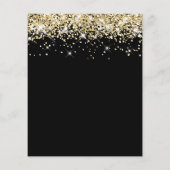 Bleek Gold Glitter Black Sweet 16 Budget Invitatio (Achterkant)