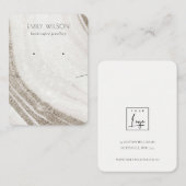 Bleek Gold Marble Agate Ketting Veroorbaar beeldsc Visitekaartje (Voorkant / Achterkant)