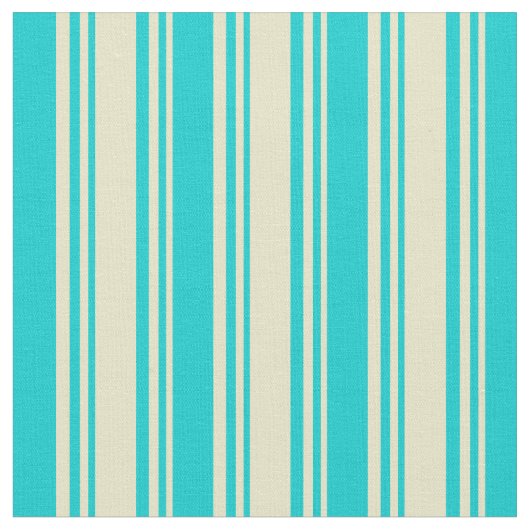 Bleek Goldenrod en Dark Turquoise Lined Pattern Stof (Close Up)