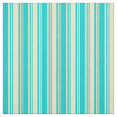 Bleek Goldenrod en Dark Turquoise Lined Pattern Stof (Swatch)
