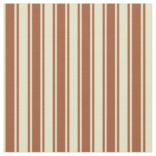 Bleek Goldenrod en Sienna Lines/Stripes Pattern Stof (Close Up)