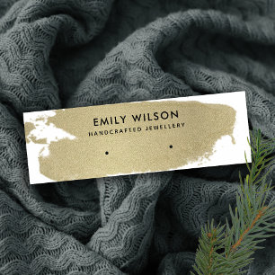 BLEEK GOUDEN FOLIE BORSTEL STREEK STUD OORBEL DISP MINI VISITEKAARTJE