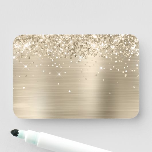 Bleek Gouden Glitter en Folie Blanco Naamplaatje (In situ)