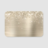 Bleek Gouden Glitter en Folie Blanco Naamplaatje (Voorkant)