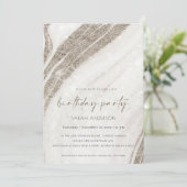 Bleek goudmarmer Agate elke zondag uitnodigen Bedankkaart (Staand voorkant)