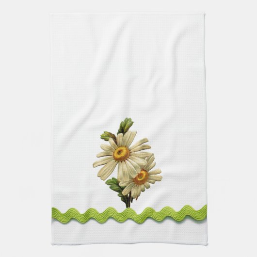Bleek Green Daisy Theedoek (Verticaal)