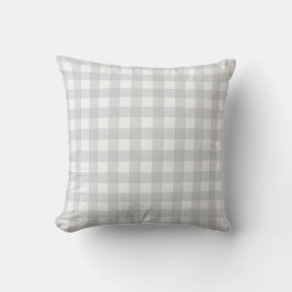 Bleek grijs Basic Gingham Checkered Pattern Kussen