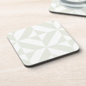 Bleek grijs geometrisch decoderpatroon drankjes onderzetter (Linkerzijde)
