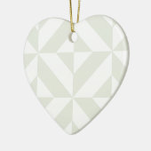 Bleek grijs geometrisch decoderpatroon keramisch ornament (Links)