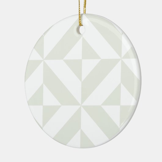 Bleek grijs geometrisch decoderpatroon keramisch ornament (Links)