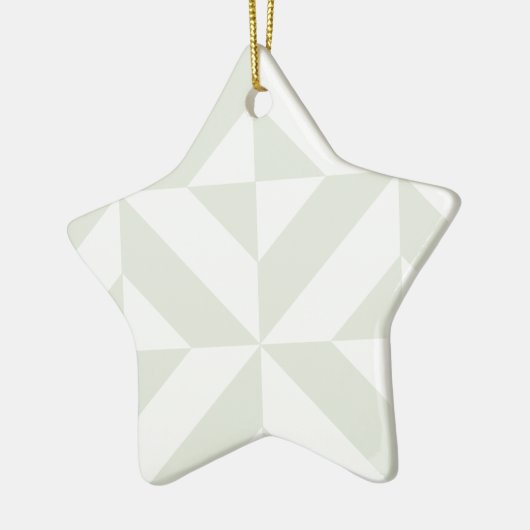 Bleek grijs geometrisch decoderpatroon keramisch ornament (Links)