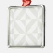 Bleek grijs geometrisch decoderpatroon metalen ornament (Links)