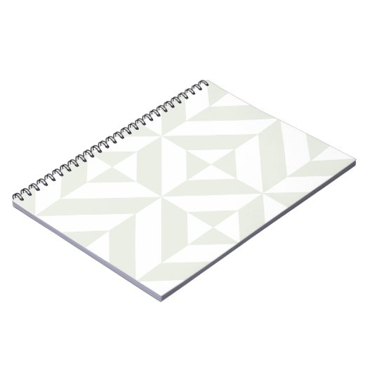 Bleek grijs geometrisch decoderpatroon notitieboek (Linkerzijde)