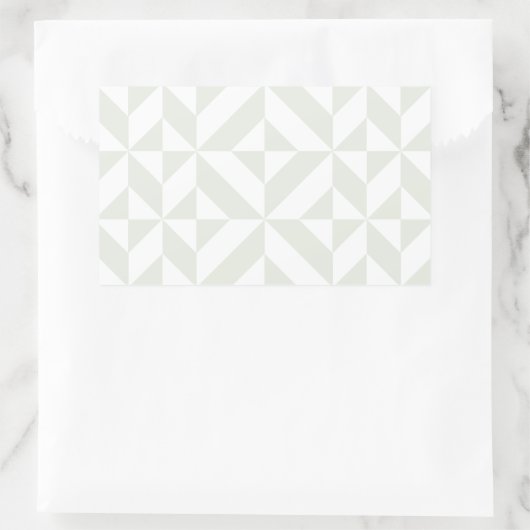 Bleek grijs geometrisch decoderpatroon rechthoekige sticker (Tas)