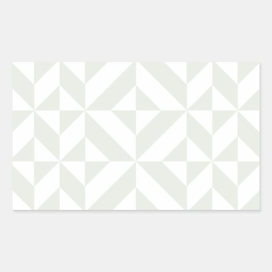 Bleek grijs geometrisch decoderpatroon rechthoekige sticker (Voorkant)