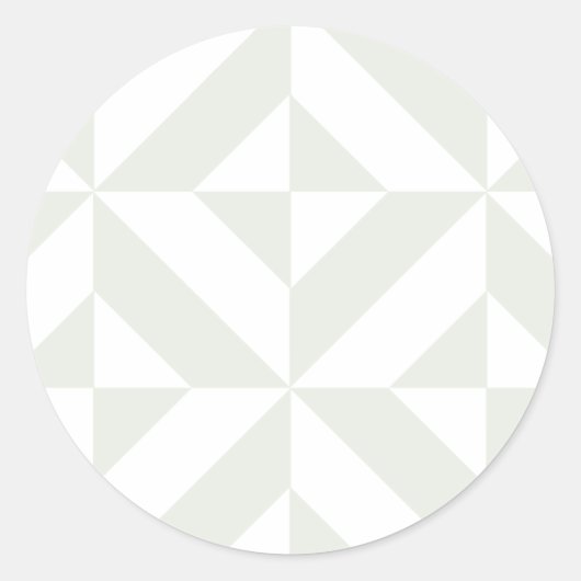 Bleek grijs geometrisch decoderpatroon ronde sticker (Voorkant)