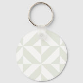 Bleek grijs geometrisch decoderpatroon sleutelhanger (Voorkant)