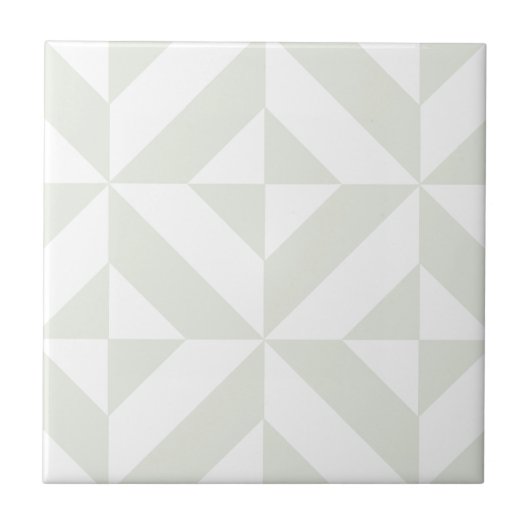 Bleek grijs geometrisch decoderpatroon tegeltje (Voorkant)