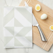 Bleek grijs geometrisch decoderpatroon theedoek (Quarter Fold)